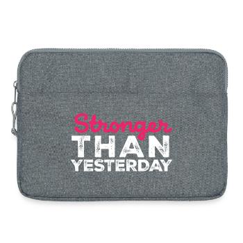 Stronger Than Yesterday - Gym Gear - Laptop bag 15" - heather grey - Front