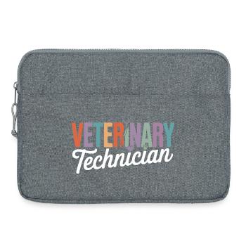 Tiermedizinischer Techniker Regenbogen-Logo - Laptoptasche 15" - Grau meliert - Vorne