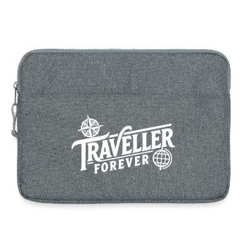 Traveler Forever – Logo de voyage vintage - Sacoche pour ordinateur portable 15 pouces - gris chiné - Devant