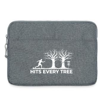 Hits Every Tree – Funny Disc Golf Design - Laptop bag 15" - heather grey - Front