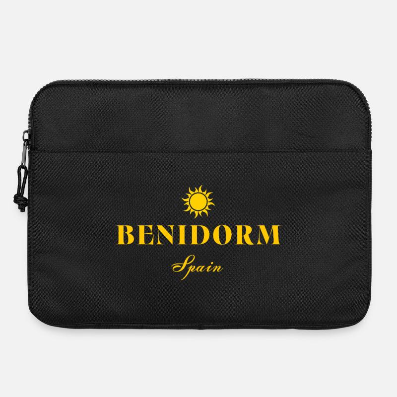 Logo rétro Benidorm Sun - Sacoche pour ordinateur portable 15 pouces - noir