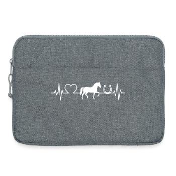 Horse Lover Shirt Heartbeat Farm Design  - Sacoche pour ordinateur portable 15 pouces - gris chiné - Devant