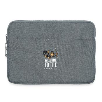 Jungle Monkey Welcome Design - Laptop bag 15" - heather grey - Front