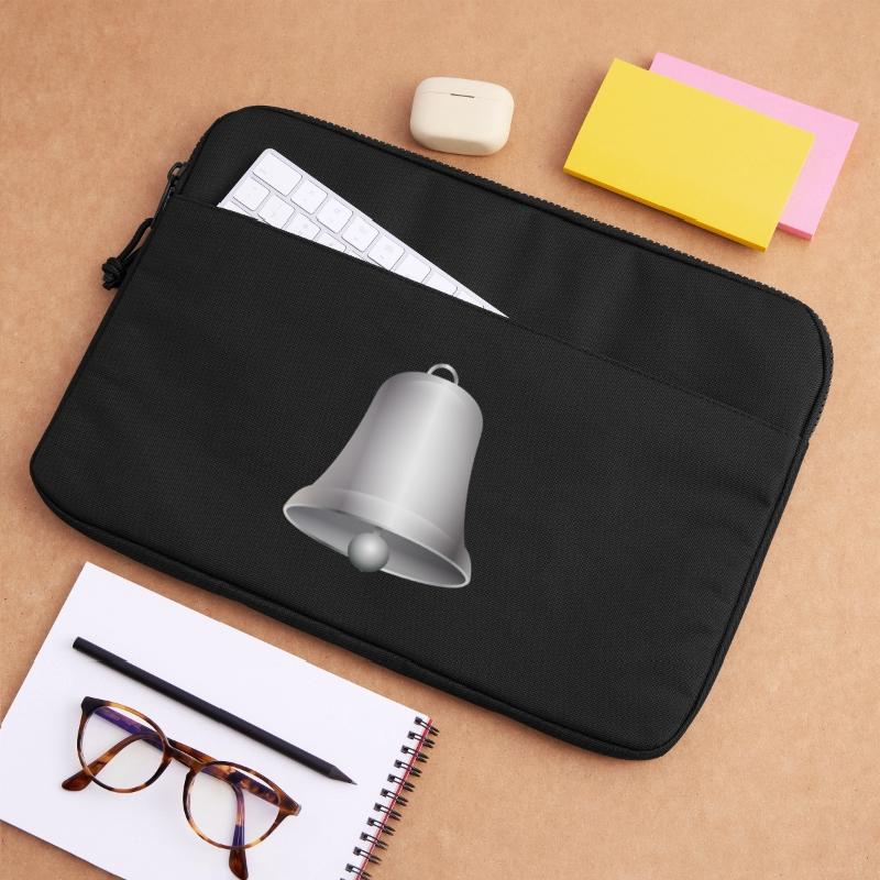 große silberfarbene Kirchen Glocke oder Glöckchen Laptoptasche 15"