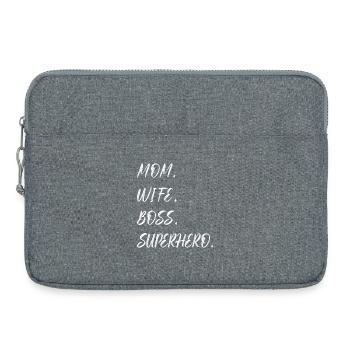 Mama Ehefrau Superheld - Laptoptasche 15" - Grau meliert - Vorne