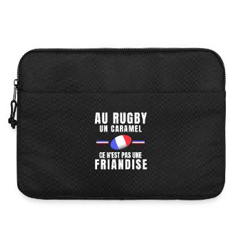 rugby, fan de rugby, rugby sport, rugby humour - Sacoche pour ordinateur portable 15 pouces - noir - Devant