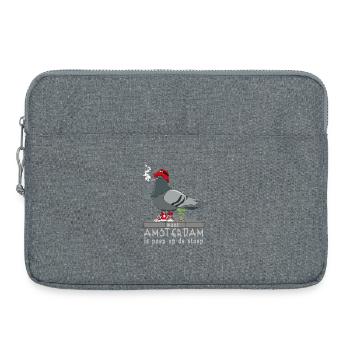 Amsterdam est caca sur le pas de la porte - Sacoche pour ordinateur portable 15 pouces - gris chiné - Devant