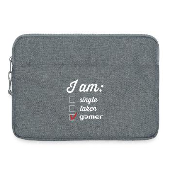 Player status: single taken gamer - Laptop bag 15" - heather grey - Front