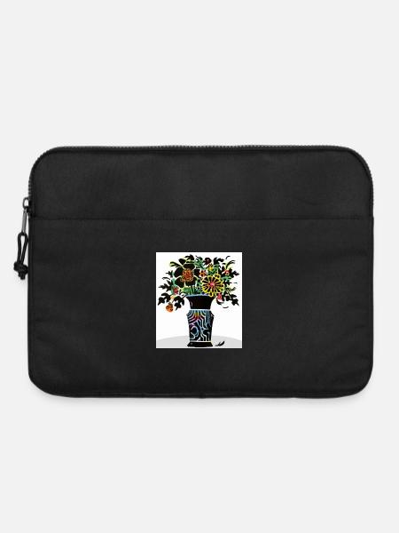 bunter Blumenstrauß - Laptoptasche 15" - Schwarz