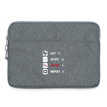Eat Sleep Anime Repeat - Laptop bag 15" - heather grey - Front