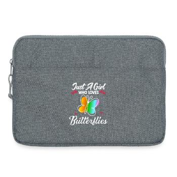 Only one girl loves butterflies spring - Laptop bag 15" - heather grey - Front
