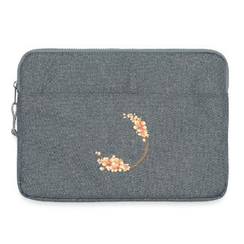 Couronne de fleurs de pêcher dans un ton pêche doux et velouté - Sacoche pour ordinateur portable 15 pouces - gris chiné - Devant