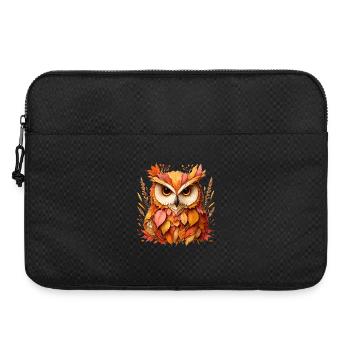 schöne Eule, gestaltet aus verschiedenen Blättern - Laptoptasche 15" - Schwarz - Vorne