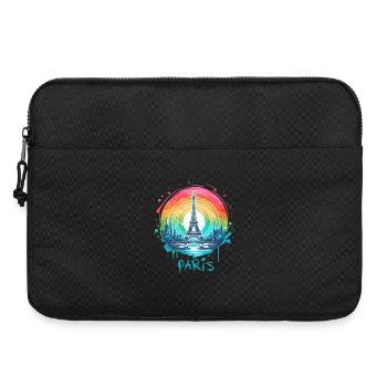 Pariser Eiffelturm mit Regenbogen-LGBT-Skyline - Laptoptasche 15" - Schwarz - Vorne
