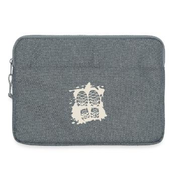 Twin Trails - Empreintes de chaussures [Blanc] - Sacoche pour ordinateur portable 15 pouces - gris chiné - Devant