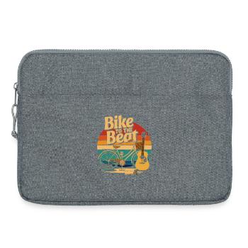 Pédalez au rythme - Sacoche pour ordinateur portable 15 pouces - gris chiné - Devant