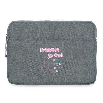 K-drama girl drame coréen songalag et hangul - Sacoche pour ordinateur portable 15 pouces - gris chiné - Devant