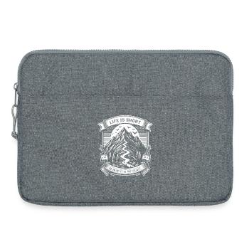 Life is short, so enjoy it to the fullest - Laptoptasche 15" - Grau meliert - Vorne