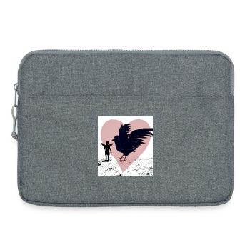 Crow chick - Laptop bag 15" - heather grey - Front