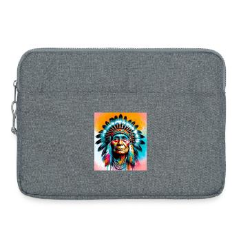 Amérindien Américain - Sacoche pour ordinateur portable 15 pouces - gris chiné - Devant
