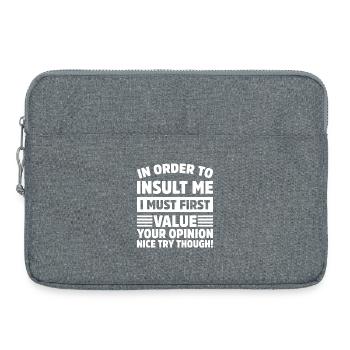 Pour m’insulter drôle, joli, essayez cependant - Sacoche pour ordinateur portable 15 pouces - gris chiné - Devant