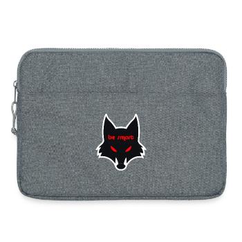 Düstere Wolfgrafik mit Botschaft - Laptoptasche 15" - Grau meliert - Vorne