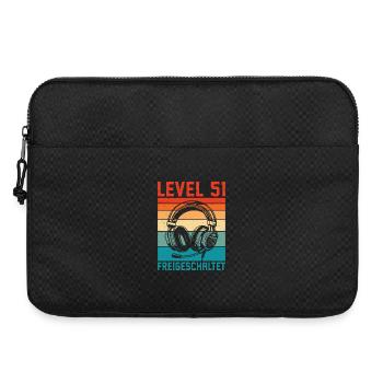 51. Geburtstag Männer Gamer Level 51 Unlocked - Laptoptasche 15" - Schwarz - Vorne