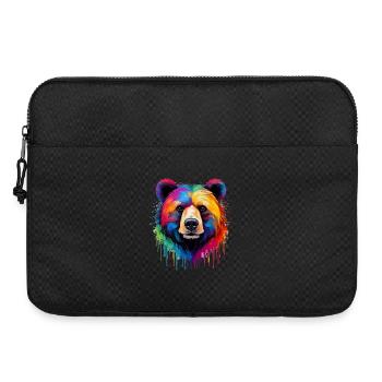 Bear in rainbow colors - Laptop bag 15" - black - Front