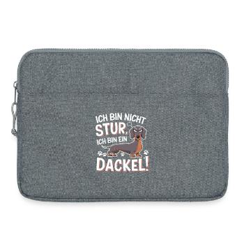 I'm not stubborn, I'm a dachshund funny, - Laptop bag 15" - heather grey - Front