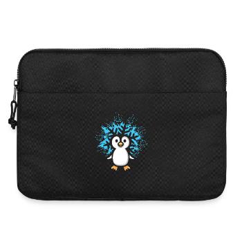 Penguin with Snowflake Cartoon - Laptop bag 15" - black - Front