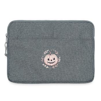 Citrouille rose Halloween délicat - Sacoche pour ordinateur portable 15 pouces - gris chiné - Devant