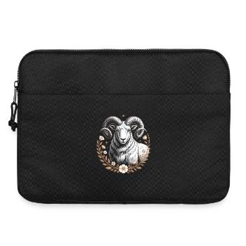 Widder Sternzeichen Mit Blumen Und Sternen - Laptoptasche 15" - Schwarz - Vorne