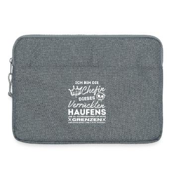 Chefin dieses Verrückten Haufens - lustige Chefin  - Laptoptasche 15" - Grau meliert - Vorne