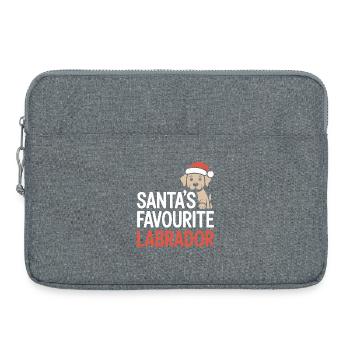 Santa’s Favourite Labrador Christmas Design - Laptop bag 15" - heather grey - Front
