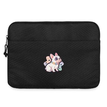 Bulldog pastel au nœud papillon - Sacoche pour ordinateur portable 15 pouces - noir - Devant