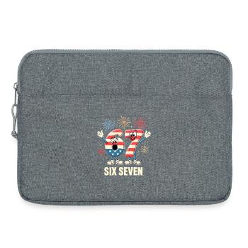 US Flag 67 Memes Six Seven - Sacoche pour ordinateur portable 15 pouces - gris chiné - Devant