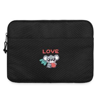 Koala-Herz-Liebe Kawaii - Laptoptasche 15" - Schwarz - Vorne