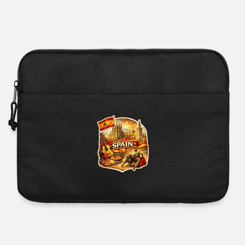 Spain Heritage Collage - Laptop bag 15" - black