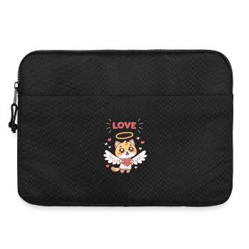 Angelic Cat Heart and Wings - Laptop bag 15" - black - Front