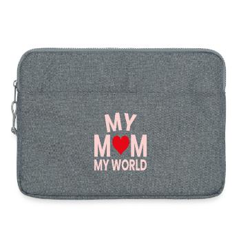 Ma mère, mon monde - Sacoche pour ordinateur portable 15 pouces - gris chiné - Devant