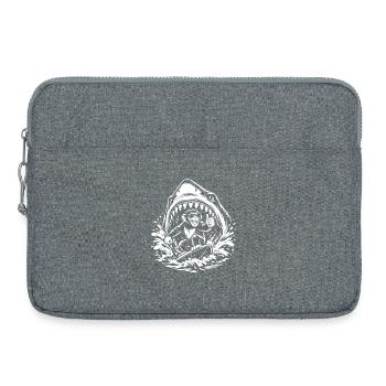 Singe Surfeur dans Shark Wave - Sacoche pour ordinateur portable 15 pouces - gris chiné - Devant
