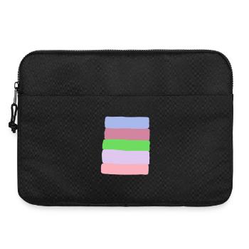 Pile à rayures pastel - Sacoche pour ordinateur portable 15 pouces - noir - Devant
