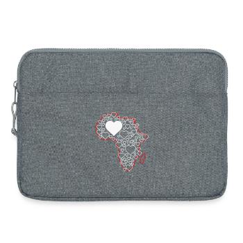 Afrika Herzmuster: Liebe Kontinente - Laptoptasche 15" - Grau meliert - Vorne
