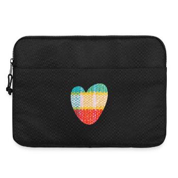 Heart Fabric Textile Love Love Pattern Valentine's Day - Laptop bag 15" - black - Front