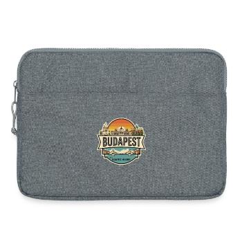 Budapest-Ungarn Vintage-Reisesouvenir-Abzeichen - Laptoptasche 15" - Grau meliert - Vorne