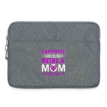 Glück ist, eine Mutter zu sein Mutterschaftsshirt - Laptoptasche 15" - Grau meliert - Vorne