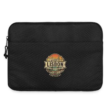 Retro Lisbon Portugal Vintage Skyline Travel Badge - Laptop bag 15" - black - Front