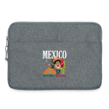 Fierté du Mexique & Maison Drapeau du Mexique - Sacoche pour ordinateur portable 15 pouces - gris chiné - Devant