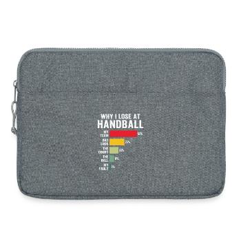 Why I Lose at handball - Laptop bag 15" - heather grey - Front