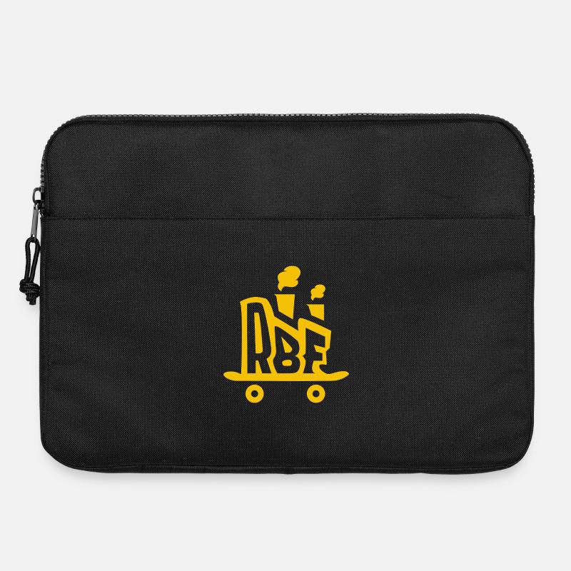 Logo de l’usine Rolling Board Jaune - Sacoche pour ordinateur portable 15 pouces - noir